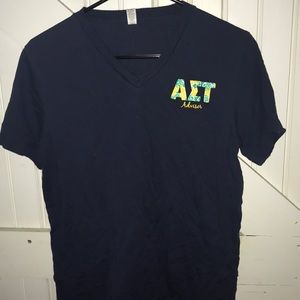 Navy Alpha Sigma Tau advisor t shirt M